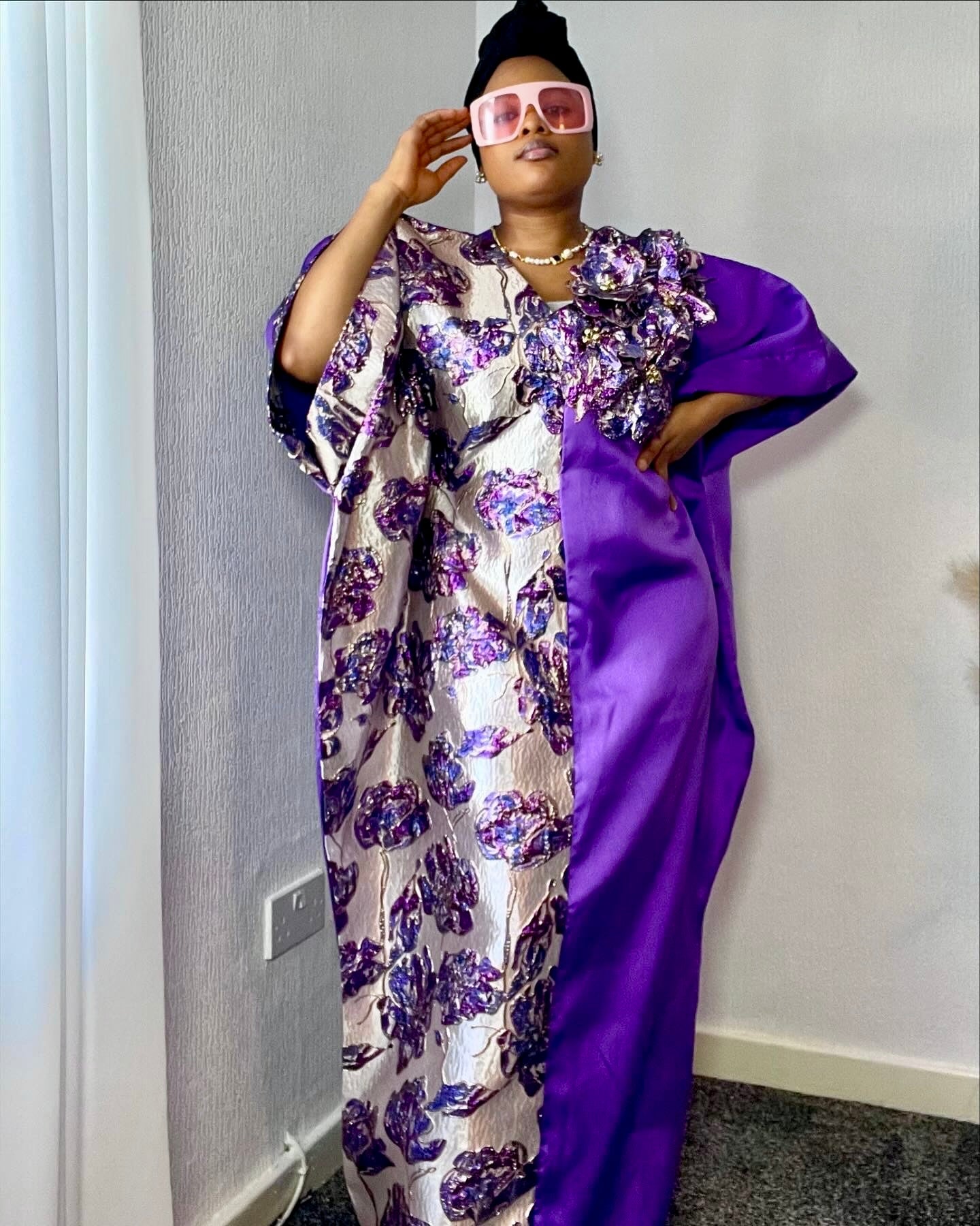 purple brocade dress Purple Brocade 2 Piece Dress Set