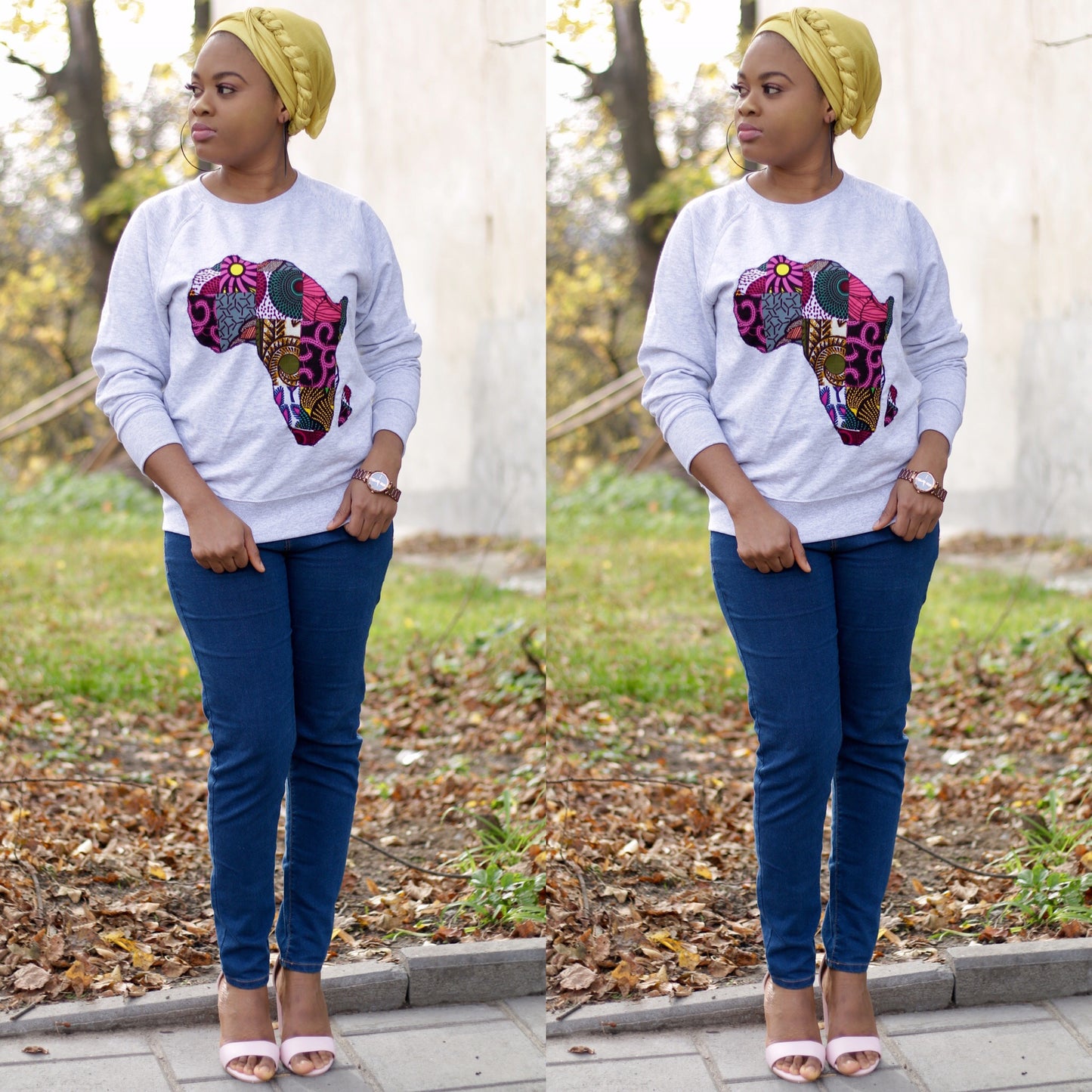 African map sweatshirt Grey Colour