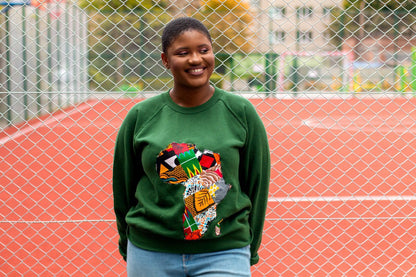 African map sweatshirt Green Colour