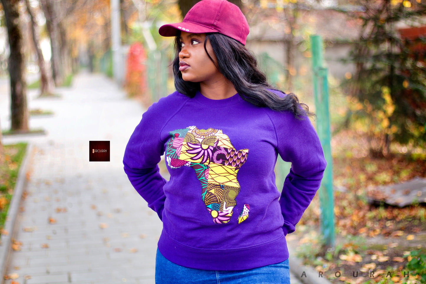 African map sweatshirt Purple Colour