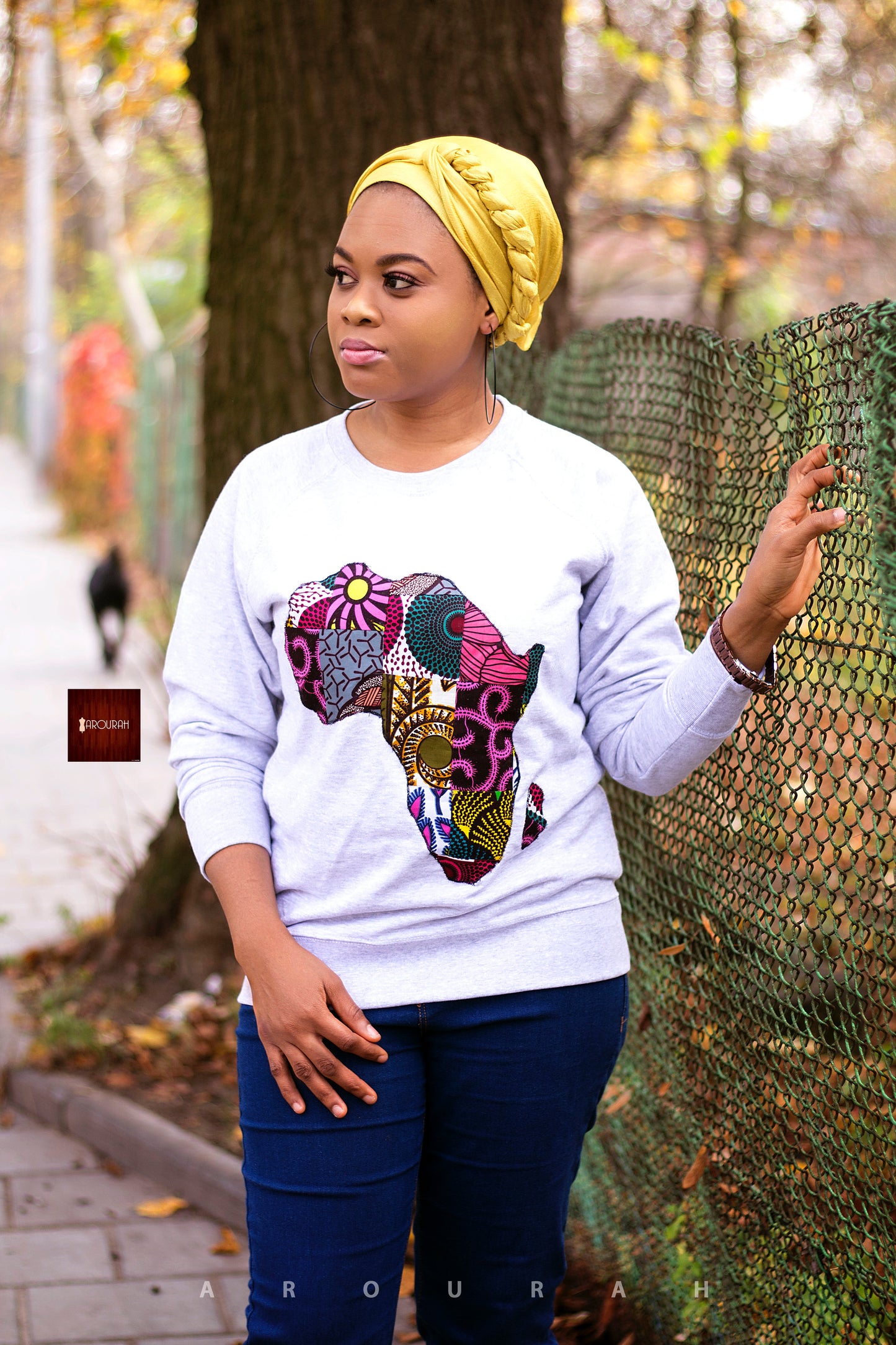 African map sweatshirt Grey Colour