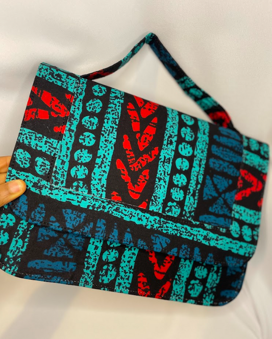 Zoe Teal green Ankara bag