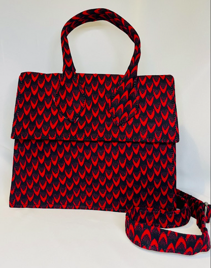 The Lily Red Ankara Bag