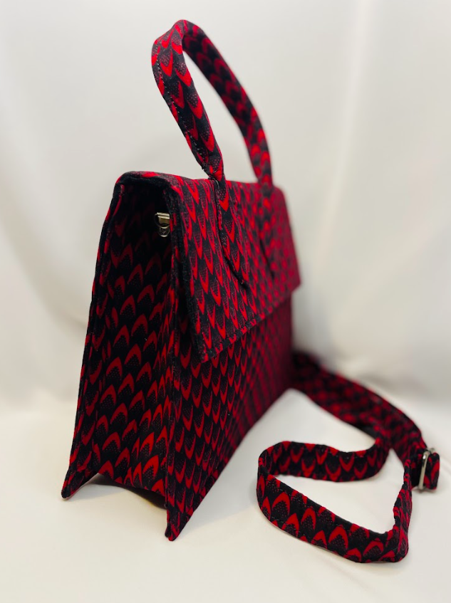 The Lily Red Ankara Bag