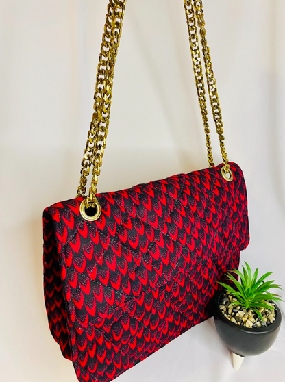 Rosa Red Ankara bag