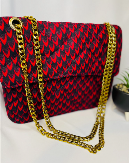 Rosa Red Ankara bag