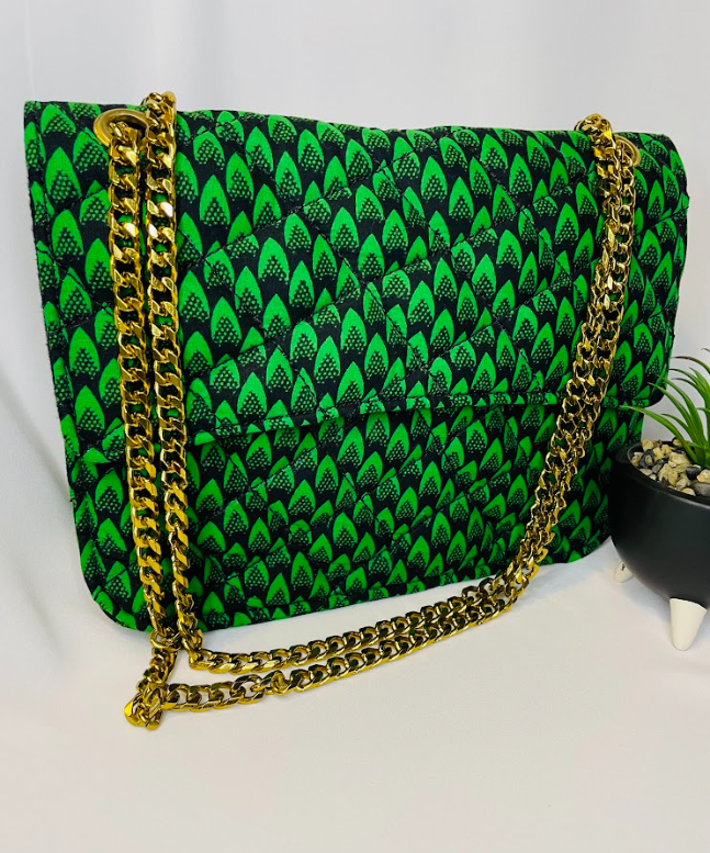 Rosa Green Ankara bag