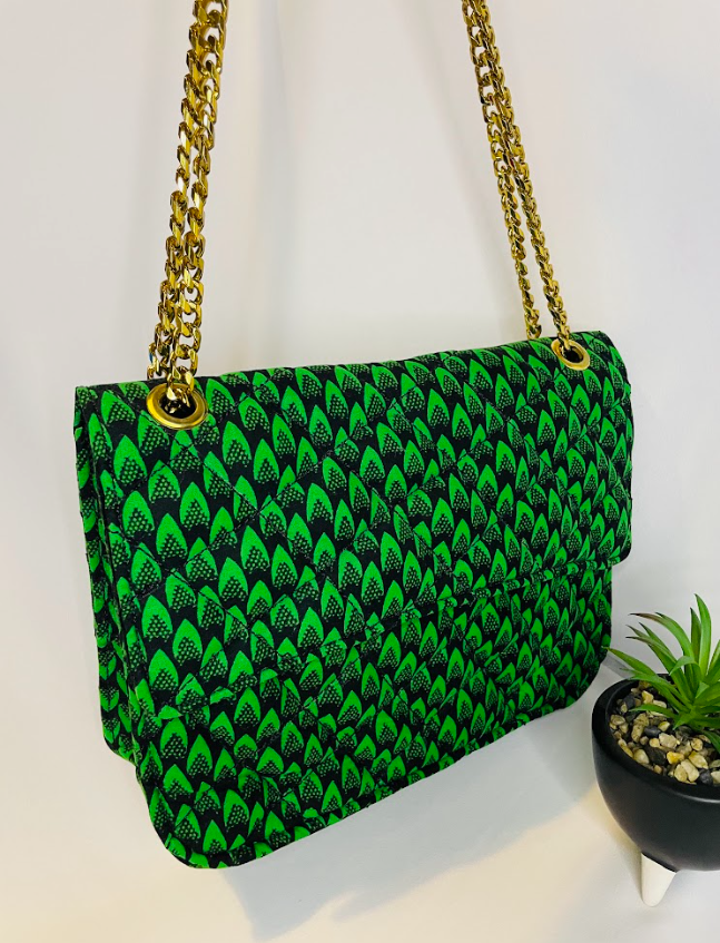 Rosa Green Ankara bag