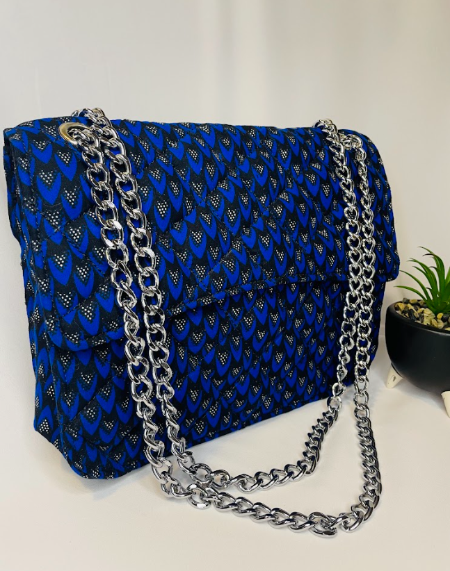 Rosa Blue Ankara bag